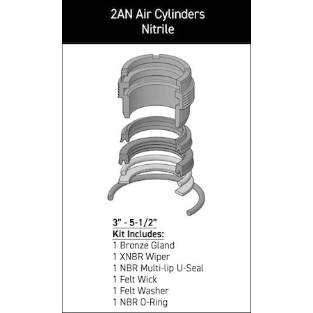 Parker - After Market Parts Hydraulic Cylinder Repair Kit- RK-I-U-1-3.000 RG2AN00301